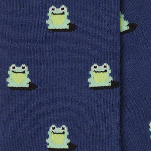 SWOLE PANDA <BR>
Men’s Frog Bamboo Socks <BR>
Navy <BR>