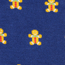 Load image into Gallery viewer, SWOLE PANDA &lt;BR&gt;
Men’s Gingerbead Men Bamboo Socks &lt;BR&gt;
Blue&lt;BR&gt;
