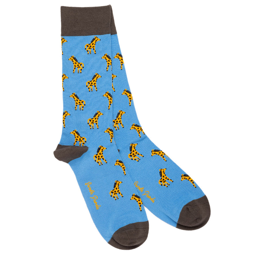 SWOLE PANDA <BR>
Men’s Goraffe Bamboo Socks <BR>
Blue <BR>