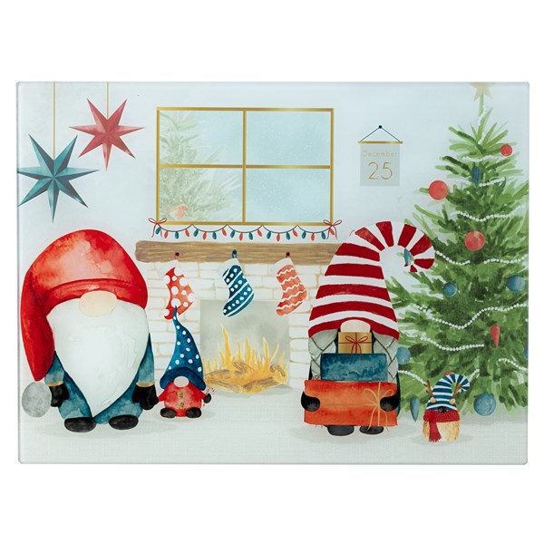DAVID MASON DESIGNS <BR>
Foxwood Home Christmas Gonk Glass Worktop Saver <BR>