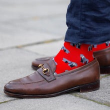 Load image into Gallery viewer, SWOLE PANDA &lt;BR&gt;
Men’s Gorilla Bamboo Socks &lt;BR&gt;
Red &lt;BR&gt;
