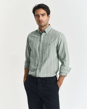 Load image into Gallery viewer, GANT &lt;BR&gt;
Regular Fit Striped Classic Oxford Shirt &lt;BR&gt;
Green &lt;BR&gt;
