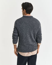 Load image into Gallery viewer, GANT &lt;BR&gt;
Wool Blend Nepps Crew Neck Sweater &lt;BR&gt;
Grey &lt;BR&gt;
