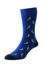 Load image into Gallery viewer, HJ SOCKS &lt;BR&gt;
Fox Motif Men’s Socks &lt;BR&gt;
Cobalt &lt;BR&gt;
