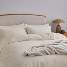 Load image into Gallery viewer, HELENA SPRINGFIELD &lt;BR&gt;
Brushed Cotton Duvet Cover Set&lt;BR&gt;
Ivory &amp; Silver Available &lt;BR&gt;
