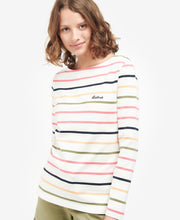 Load image into Gallery viewer, BARBOUR &lt;BR&gt;
Hawkins Striped Long-Sleeved T-Shirt &lt;BR&gt;
White striped &lt;BR&gt;
