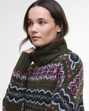 Load image into Gallery viewer, BARBOUR &lt;BR&gt;
Helen Fairisle, Roll-Neck Jumper &lt;BR&gt;
Green &lt;BR&gt;
