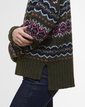 Load image into Gallery viewer, BARBOUR &lt;BR&gt;
Helen Fairisle, Roll-Neck Jumper &lt;BR&gt;
Green &lt;BR&gt;
