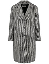 Load image into Gallery viewer, GERRY WEBER &lt;BR&gt;
Wool Coat with a Large Lapel Collar &lt;BR&gt;
Black &amp; White &lt;BR&gt;
