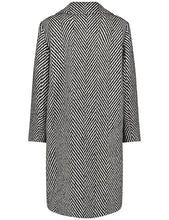 Load image into Gallery viewer, GERRY WEBER &lt;BR&gt;
Wool Coat with a Large Lapel Collar &lt;BR&gt;
Black &amp; White &lt;BR&gt;
