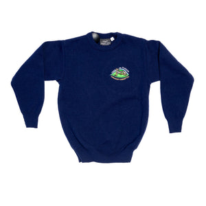 SCHOOL JUMPER <BR>
Cornamaddy National School <BR>
Credted Acrylic Round Neck <BR>
Navy <BR>