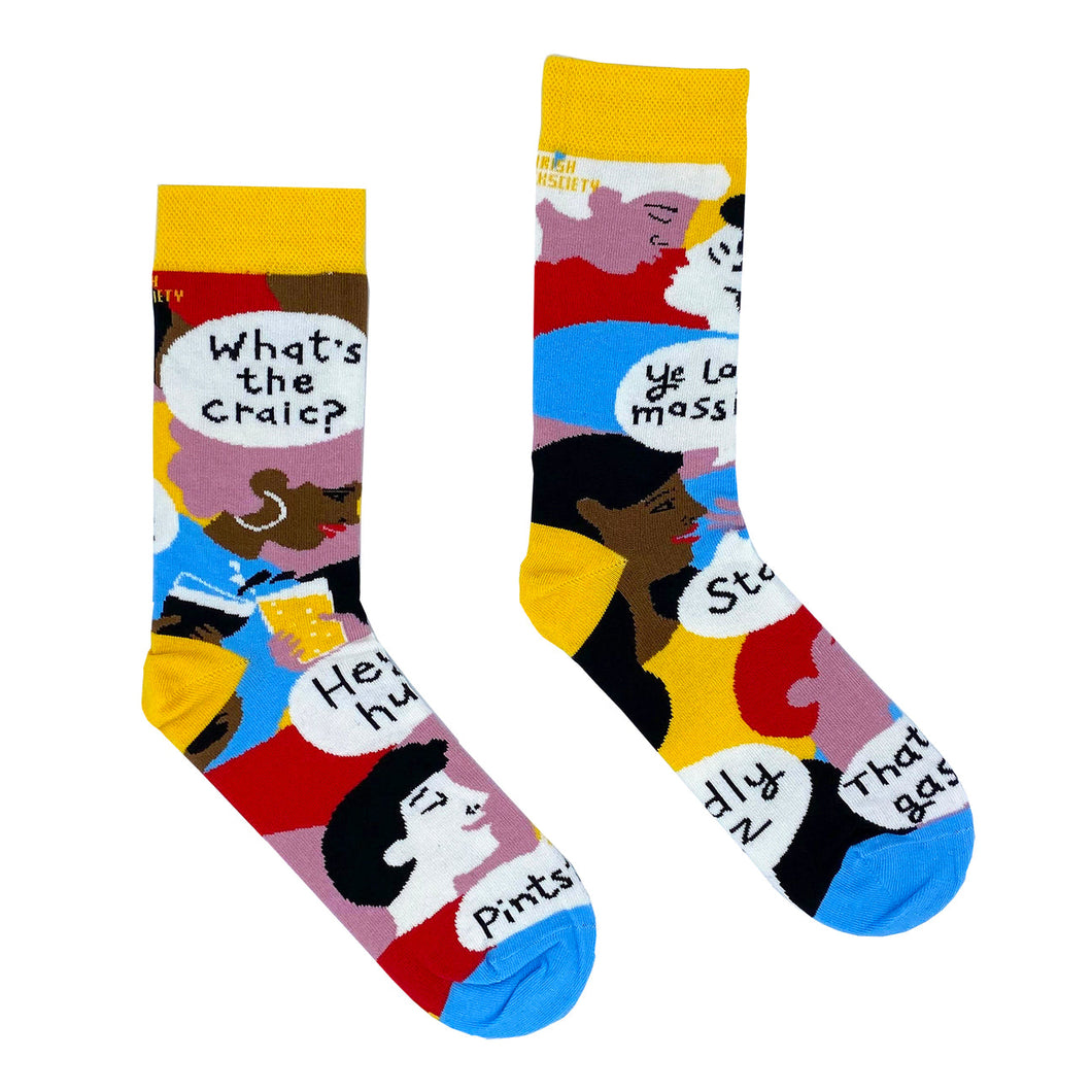 IRISH SOCKSCIETY <BR>
Irish Craic Ladies Sock <BR>
Yellow <BR>