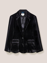 Load image into Gallery viewer, WHITE SUFF &lt;BR&gt;
Jenny Velvet Blazer &lt;BR&gt;
Black &lt;BR&gt;
