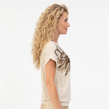 Load image into Gallery viewer, BIANCA <BR>
Julie Sequin Detail Top<BR> 
Sand <BR>
