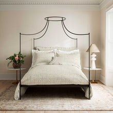 Load image into Gallery viewer, V&amp;A &lt;BR&gt;
Kerala Duvet Covers &amp; Oxford Pillowcases &lt;BR&gt;
Ivory Ground with Slate &amp; Ochre print &lt;BR&gt;
