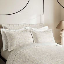 Load image into Gallery viewer, V&amp;A &lt;BR&gt;
Kerala Duvet Covers &amp; Oxford Pillowcases &lt;BR&gt;
Ivory Ground with Slate &amp; Ochre print &lt;BR&gt;
