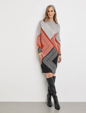 Load image into Gallery viewer, GERRY WEBER &lt;BR&gt;
Knitted Dress &lt;BR&gt;
Grey &amp; Orange &lt;BR&gt;
