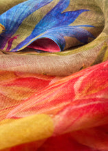 Load image into Gallery viewer, POWDER <BR>
Linen/Cotton Scarf  <BR>
Bountiful Blooms <BR>
