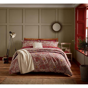 MORRIS & CO <BR>
Larkspur Duvet Set & Bedspread <BR>
Crimson <BR>