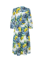 Load image into Gallery viewer, MORE &amp; MORE <BR>
Lemon Print Dress <BR>
Lemon, Blue Mix <BR>
