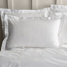 Load image into Gallery viewer, BIANCA &lt;BR&gt;
Lottie Embroidery Oxford Pillowcase &lt;BR&gt;
White &lt;BR&gt;
