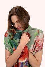 Load image into Gallery viewer, POWDER &lt;BR&gt;
Lux Scarf Botantical Bouquet &lt;BR&gt;
Sage &lt;BR&gt;
