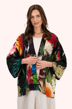Load image into Gallery viewer, POWDER &lt;BR&gt;
Mid-Length Kimono, Opulant Florals &lt;BR&gt;
Chocolate &lt;BR&gt;
