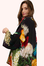 Load image into Gallery viewer, POWDER &lt;BR&gt;
Mid-Length Kimono, Opulant Florals &lt;BR&gt;
Chocolate &lt;BR&gt;
