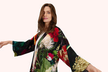 Load image into Gallery viewer, POWDER &lt;BR&gt;
Mid-Length Kimono, Opulant Florals &lt;BR&gt;
Chocolate &lt;BR&gt;
