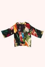 Load image into Gallery viewer, POWDER &lt;BR&gt;
Mid-Length Kimono, Opulant Florals &lt;BR&gt;
Chocolate &lt;BR&gt;
