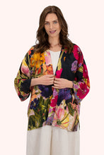 Load image into Gallery viewer, POWDER &lt;BR&gt;
Mid Lenght Midnight Posy Kimono &lt;BR&gt;
Black &lt;BR&gt;
