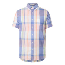 Load image into Gallery viewer, GANT &lt;BR&gt;
Indian Madras Short Sleeve Shirt &lt;BR&gt;
Watermelon Red or Blue Peach &lt;BR&gt;
