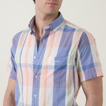 Load image into Gallery viewer, GANT &lt;BR&gt;
Indian Madras Short Sleeve Shirt &lt;BR&gt;
Watermelon Red or Blue Peach &lt;BR&gt;

