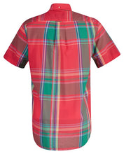 Load image into Gallery viewer, GANT &lt;BR&gt;
Indian Madras Short Sleeve Shirt &lt;BR&gt;
Watermelon Red or Blue Peach &lt;BR&gt;
