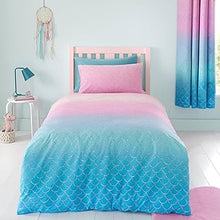 Load image into Gallery viewer, CATHERINE LANSFIELD &lt;BR&gt;
Mermaid Duvet Cover Set &amp; Separate Mermaid Throw &lt;BR&gt;
Blue &amp; Pink &lt;BR&gt;
