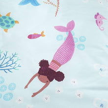 Load image into Gallery viewer, CATHERINE LANSFIELD &lt;BR&gt;
Mermaid Duvet Cover Set &amp; Separate Mermaid Throw &lt;BR&gt;
Blue &amp; Pink &lt;BR&gt;
