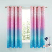 Load image into Gallery viewer, CATHERINE LANSFIELD &lt;BR&gt;
Mermaid 66x72 Inch Fully Reversible Curtain &lt;BR&gt;
Blue/Pink &lt;BR&gt;

