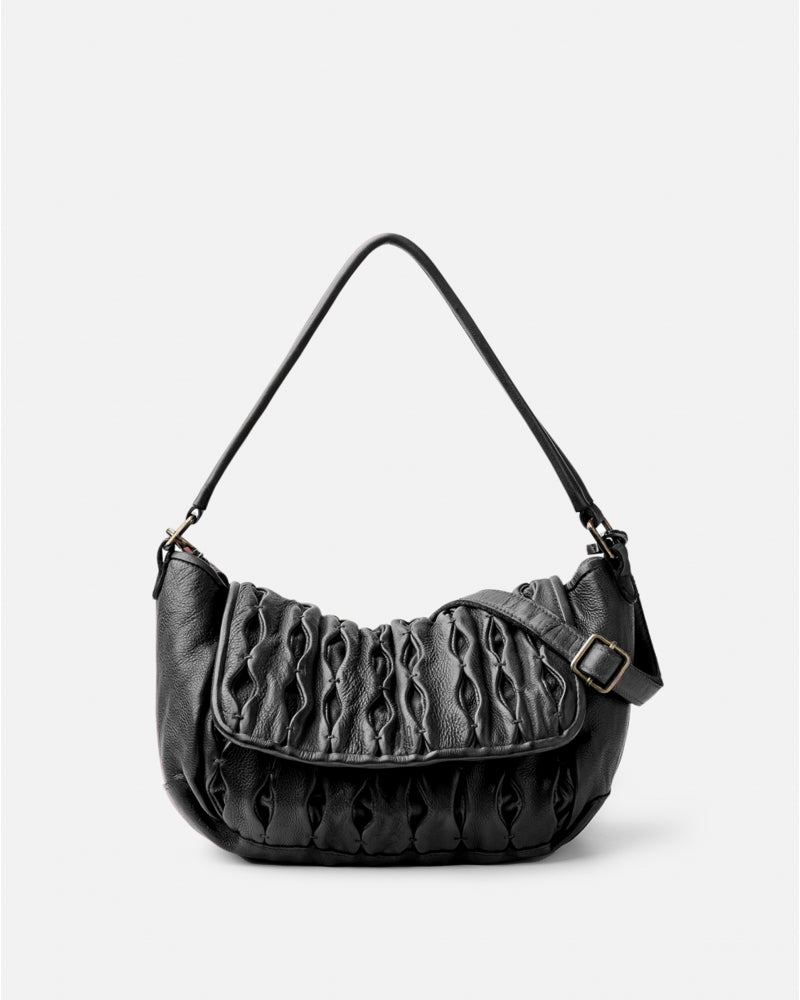 BIBA <BR>
Meyers, Leather shoulder bag <BR>
Black <BR>