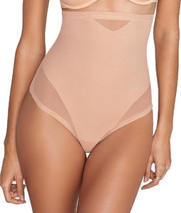 MIRACLE SUIT <BR
Sheer Hi-Waist Thong <BR>
Nude <BR>