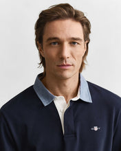 Load image into Gallery viewer, GANT &lt;BR&gt;
Chambray Collar Heavy Rugger &lt;BR&gt;
Navy &lt;BR&gt;
