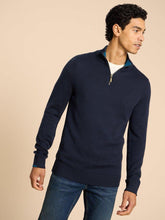 Load image into Gallery viewer, WHITE STUFF &lt;BR&gt;
Newport Merino Wool, 1/4 zip jumper &lt;BR&gt;
Navy or Teal &lt;BR&gt;
