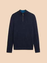 Load image into Gallery viewer, WHITE STUFF &lt;BR&gt;
Newport Merino Wool, 1/4 zip jumper &lt;BR&gt;
Navy or Teal &lt;BR&gt;
