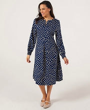 Load image into Gallery viewer, MASAI <BR>
Nexora Printed Classic Viscose Dress <BR>
Navy <BR>

