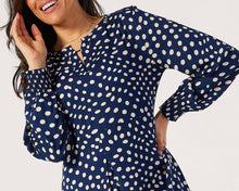 Load image into Gallery viewer, MASAI <BR>
Nexora Printed Classic Viscose Dress <BR>
Navy <BR>
