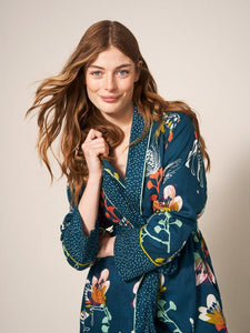WHITE STUFF <BR>
Nina Organic Dressing Gown <BR>
Teal Mix <BR>