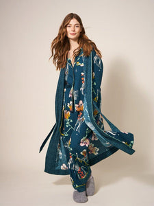 WHITE STUFF <BR>
Nina Organic Dressing Gown <BR>
Teal Mix <BR>