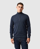 RODD & GUNN <BR>
Nobles 1/4 Zip Knit <BR>
Midnight <BR>