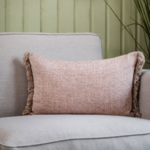 VOYAGE <BR>
Oryx Feather Filled Chenille Cushion <BR>
Heather <BR>
