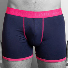 Load image into Gallery viewer, SWOLE PANDA &lt;BR&gt;
Men&#39;s fitted bamboo boxers&lt;BR&gt;
Navy/Pink
