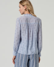 Load image into Gallery viewer, SURKANA <BR>
V-neck ruffled shirt <BR>
Dusty Blue <BR>

